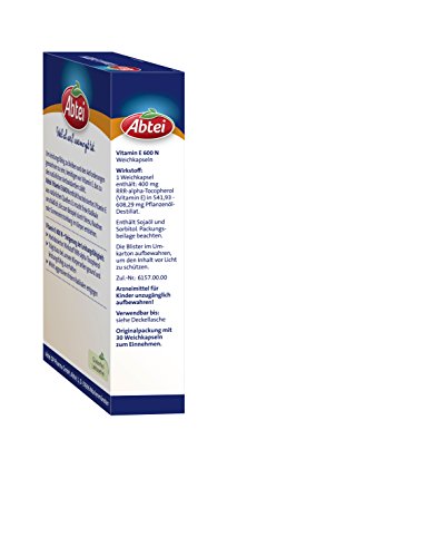 Vitamin E Abtei 600 Forte hochdosiertes Präparat zur Gesundheitsunterstützung