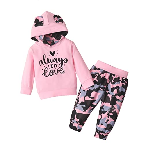 Conjunto de roupa infantil menino manga comprida camuflagem duas peças meninas com capuz moletom con