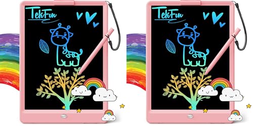 Image of TEKFUN LCD Writing Tablet for Kids, 10-inch Coloring Drawing Pad, Mess Free Doodle Board, Christmas Gifts for Girls and Toddlers, Toys for 3 4 5 6 7 8 Year Old Boys (Pink) (Pack of 2)