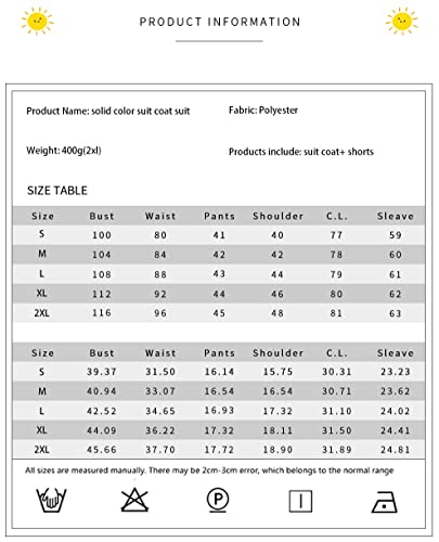 Tcremisa 2 Piece Outfits for Women Long Sleeve Solid Blazer with Pockets Shorts Sets Open Front Business Suit, White, 3XL