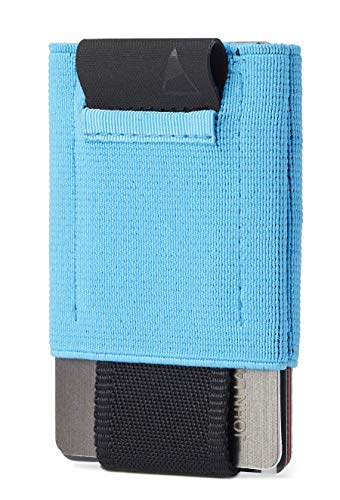 Image of NOMATIC Minimalistic Wallet for Men and Women - Slim Wallet Fits In Front Pocket - Holds 4-15 Cards - Hidden Cash Holder and Key Holder Pocket (Blue)