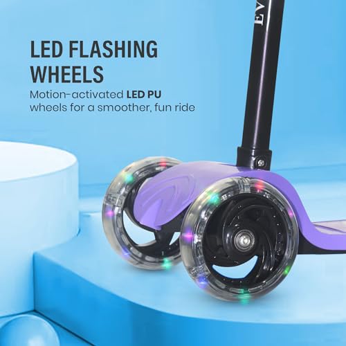 Image of 3 Wheel Kids Road Runner Scooter with Adjustable Height, Foldable Kick Scooter for 3+ Years | Skating Scooter Outdoor Toy for Boys & Girls, Birthday Gift | 50kg Capacity(Purple)