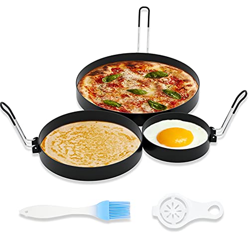 Ameupin 8 Inch Omelette Ring 6 Inch Pancake Ring and 3.5 Inch Egg Ring