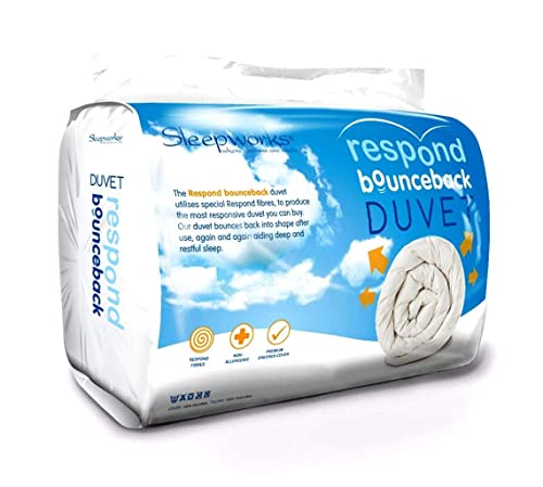 Sleepworks 16.5 Tog Extra Warm Cosy Respond Bounce Back King Bed Size Microfibre Heavy Winter Duvet Quilt, Embossed Soft Touch, Made In The UK (225cm x 220cm) By Littens