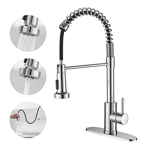 VOTON Kitchen Faucets with Pull Out Sprayer Commercial Spring Sink Faucet...