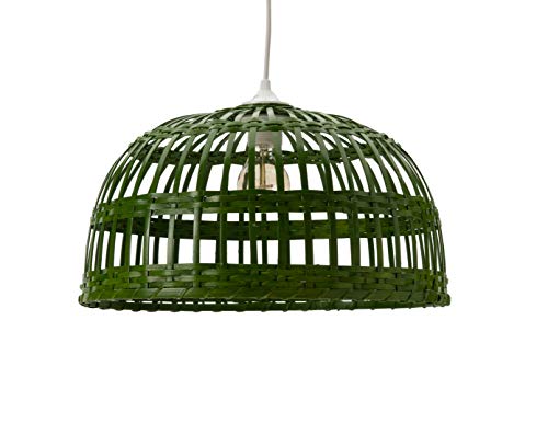 Luminaire Phuket, suspension bambou, 60 W, gris, ø 40 x H 22 cm