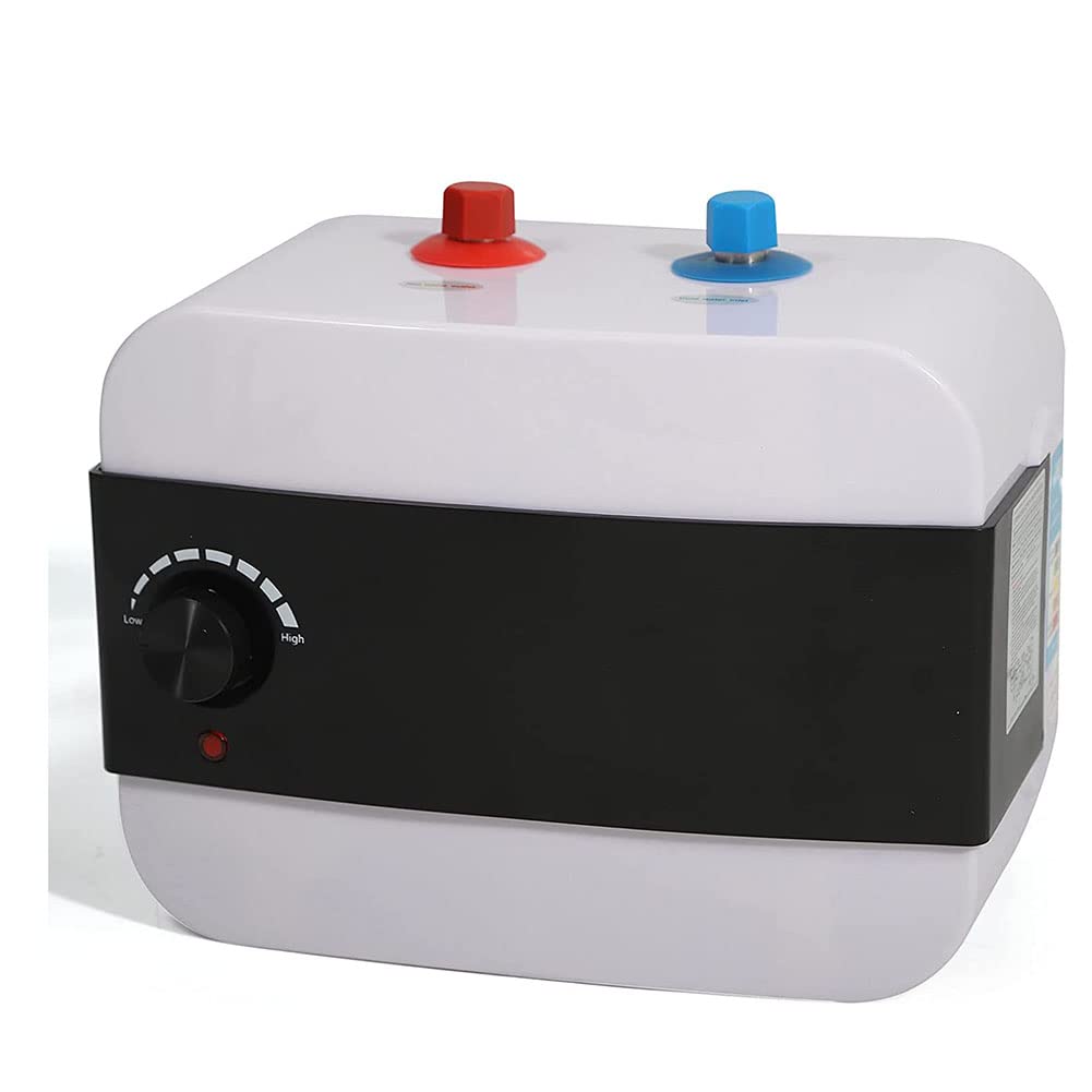 cakunmikElectric water heater under counter, 6 liter hot water storage tank, small storage tank, instantaneous water heater Boiler under counter device, white, low pressure storage tank 1500W