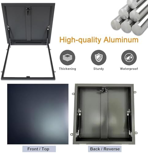 Heavy-Duty Aluminum Roof Access Hatch - Secure Door for Basement Exit & Skylight Cover, Weatherproof, Durable, Easy Access, Ideal for Commercial Use