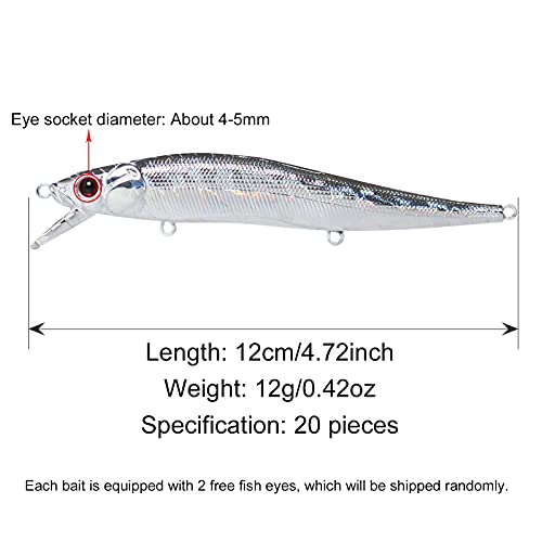 Jerkbaits de pêche slow avec système de transfert de poids et reflets holographiques