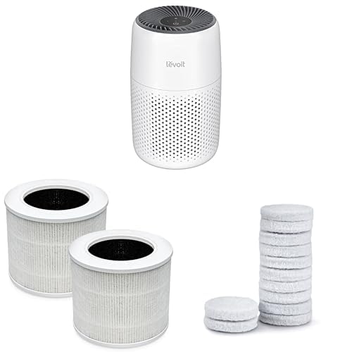 Image of LEVOIT Core Mini-P Air Purifier & Replacement Filter (2Pack) & Aroma Pads 12pack Essential Oil Replacement Bundle for Home Bedroom