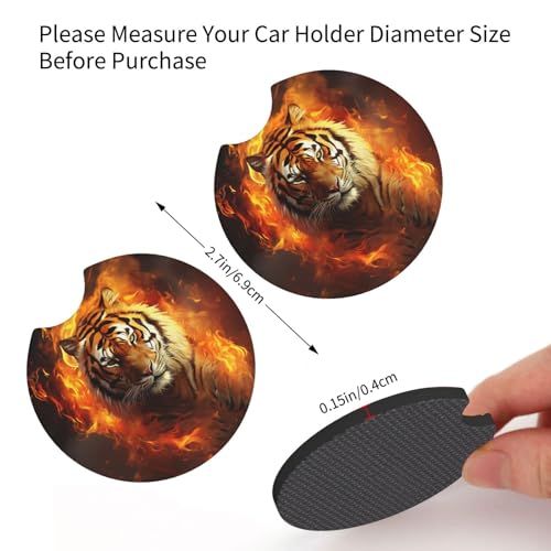 Posavasos para auto negro 2 piezas de neopreno miniatura 2