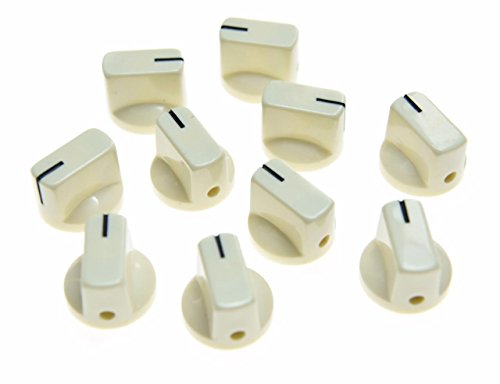 Dopro 10pcs Guitar AMP Effect Pedal Knobs Pointer Knob with Set Screw Aged White