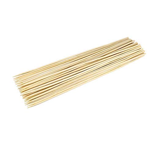 Bamboo Skewers 25 cm Length 3 mm Diameter Natural Wood Sticks for Hot Dog Kebab Sausage 80 Pieces