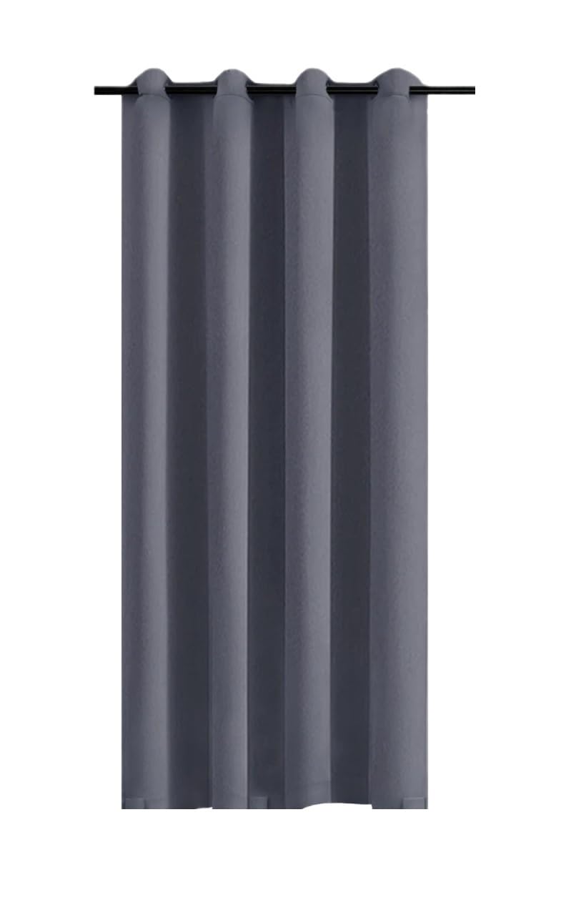TANGSIYANG Outdoor Curtains 1PC Thermal Insulated Blackout Panels Grommet Tab Window Drapes Garden Pergola Windproof Outdoor Curtains Waterproof(Dark Gray,W132xH243cm)