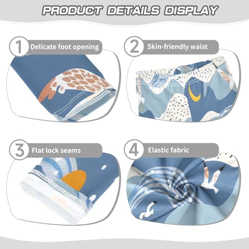 Toddler Girls Leggings Printed Yoga Pants Leggings Summer Beach Wave and Gull for Kids3