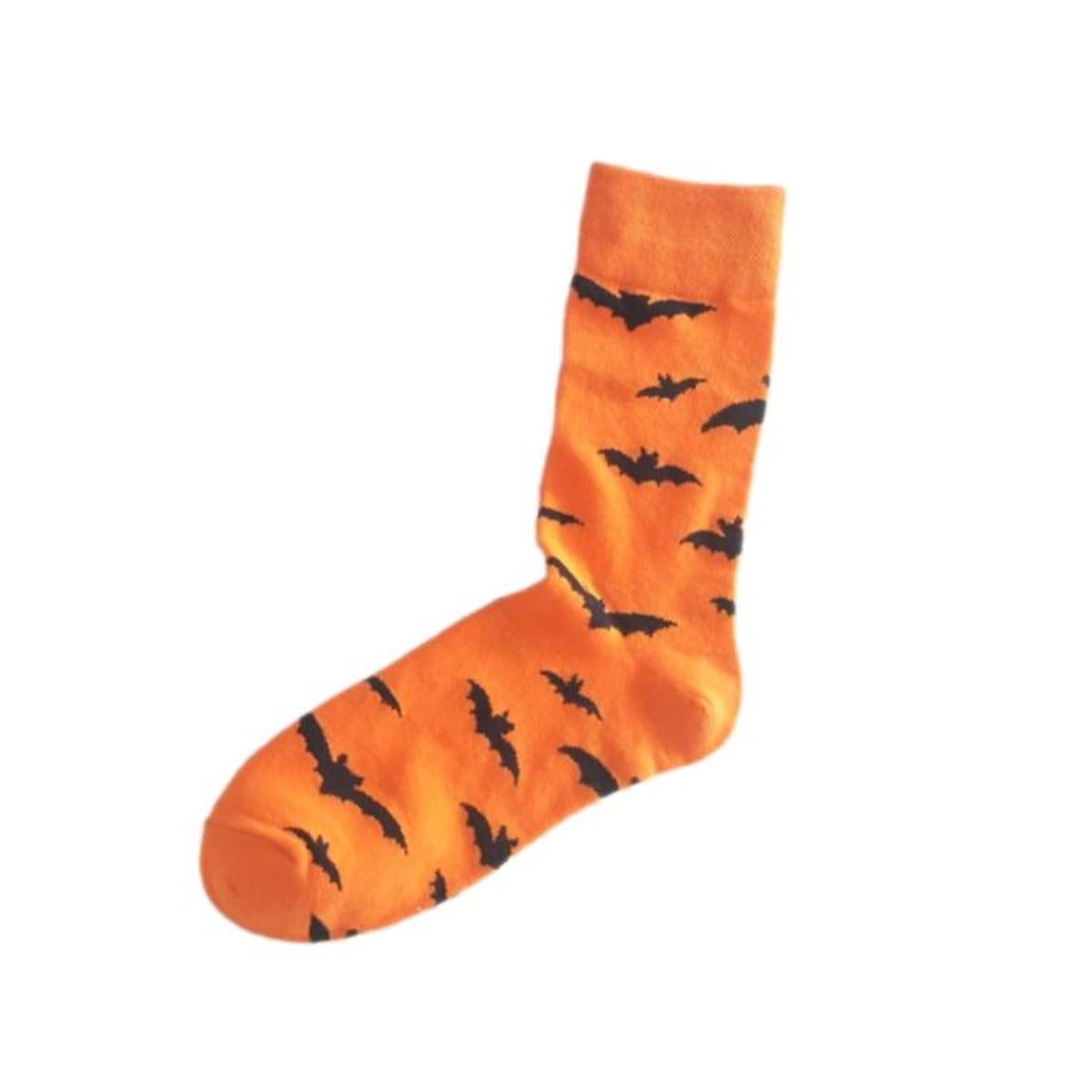 Ro Rox Gothic Socks Skeleton Skull Bat Pumpkin Voodoo Halloween Unisex, Orange, One Size