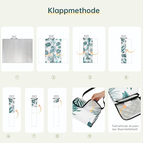 HAUSPROFI Picknickdecke 200x300 cm, wasserdicht & isoliert - XXL Outdoor Decke für Picknick, Strand, Camping, mit Baumwolle gepolstert, inkl. Tragegriff & Heringe, Tragbar, Waschbar & formstabil