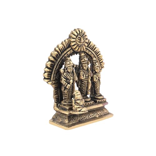 Image of DHARMA HOME & Decor Handcrafts Brass Ram Darbar Lord Ram, Laxman, Hanuman & Devi Sita for Home Decor & Puja Article