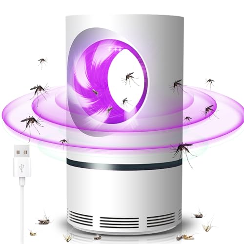 Trappola Per Zanzare E Insetti Con Lampada LED USB – Silenziosa E Sicura – Per Interni – Colore Bianco – 5W – 12x12x21.5 Cm