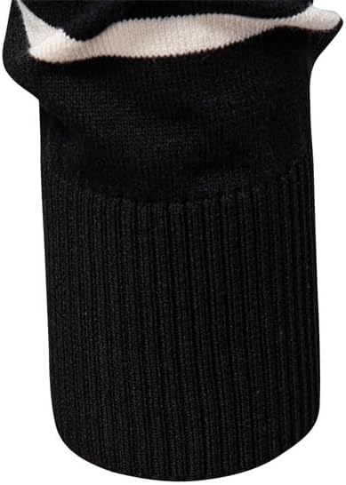Men's Striped Polo Knit Sweater, Long Sleeve, Viscose Polyester Blend, Business Casual Style, High Elasticity
