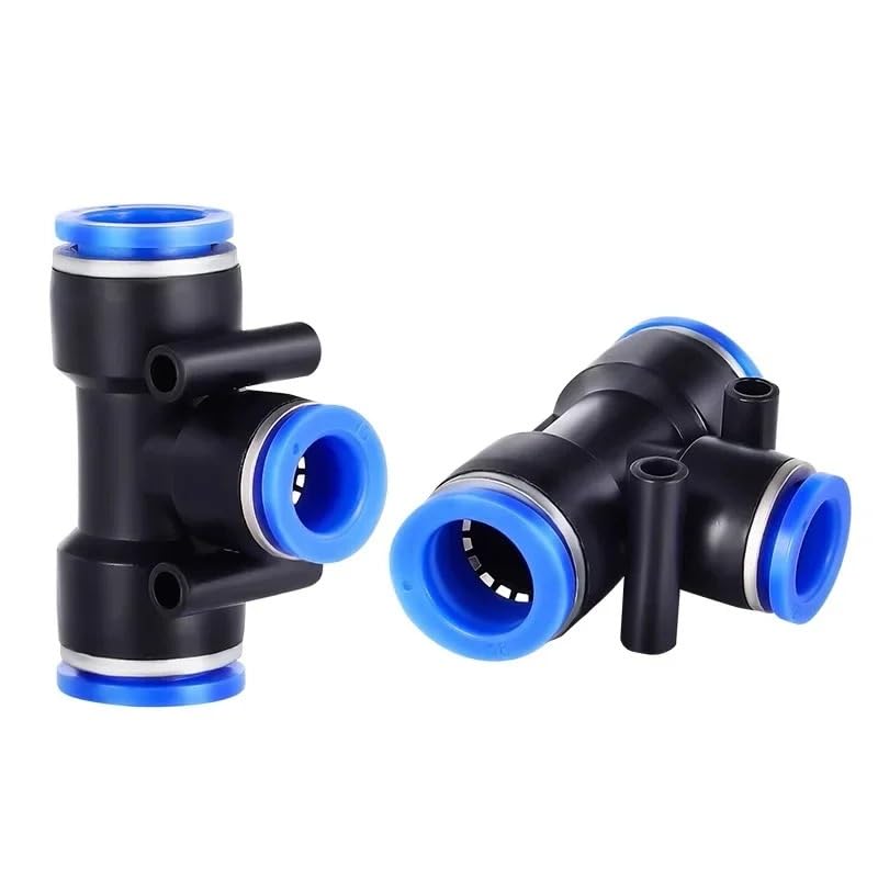 Pneumatic Connector PE/Peg Three-Way tee T-Pipe PE4 PEG6-4 PEG8-4 PEG8-6 PEG10-6 PEG10-8 OD Hose Push In Quick Connector(PEG8-4-8)