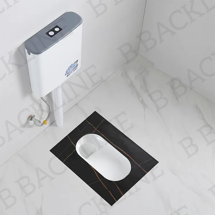 Image of B Backline Ceramic Indian Toilet 24 X 18 Inches | Orissa Pan | Squitting Pan For Bathroom (Black Matt)