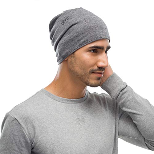 Buff Midweight Merino Wool Neck Gaiter, 100% Ethically Sourced Wool, Versatile, Temperature Regulating Face Mask, Light Grey Mela, Adult Size