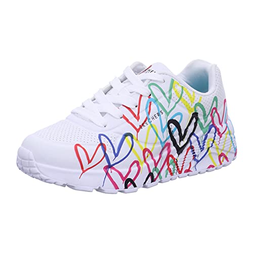 Skechers 314064L WMLT Sneaker, White Synthetic/Multi Trim, 39 EU