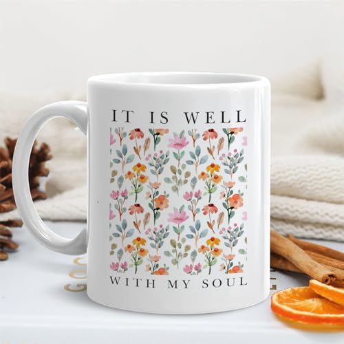 Taza Cristiana Floral de Cerámica 11 oz miniatura 4
