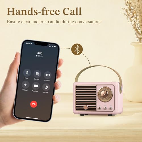 Image of PRUNUS Bluetooth Speaker, Mini Wireless Bluetooth Speaker,Cute Support USB /TF Card /AUX for Kitchen Desk Bedroom Office Party Outdoor(Pink)