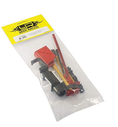 Yeah Racing 1/10 RC Rock Crawler Accessory Tool Set Axes Digging Shovel Oil Tank High Jack Winch Pry Bar #YA-0356