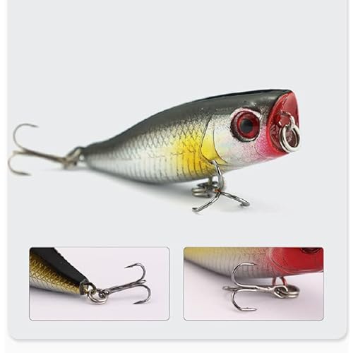 フィッシングルアー フローティングポッパー リップレス フローティングミノー ペンシルベイト フック 最強 バイブレーション C 初心者向け Style-F 9枚目