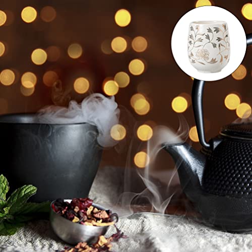 Luxshiny 2Pcs Kungfu Xícara de Chá Copos Cerâmica Chinesa Celadon Teacup Copos Padrão de Flor Caneca