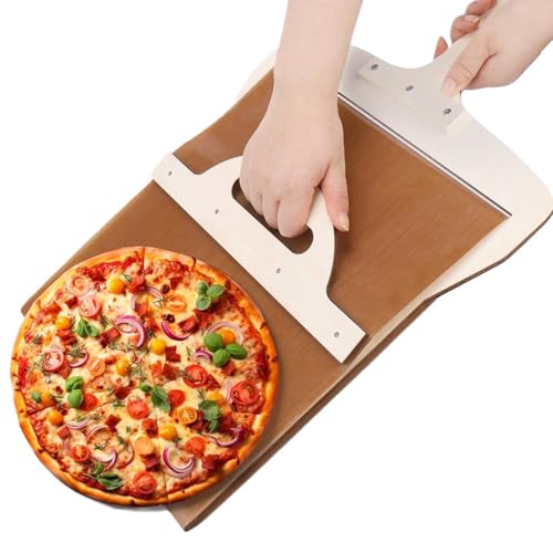 SXTDKMJ Pizzaschieber, Pizzaheber Pizzaschaufel mit Griff Antihaftbeschichteter Pizza Schaufel für Einfache Übertragung von Pizza Kuchen Brot