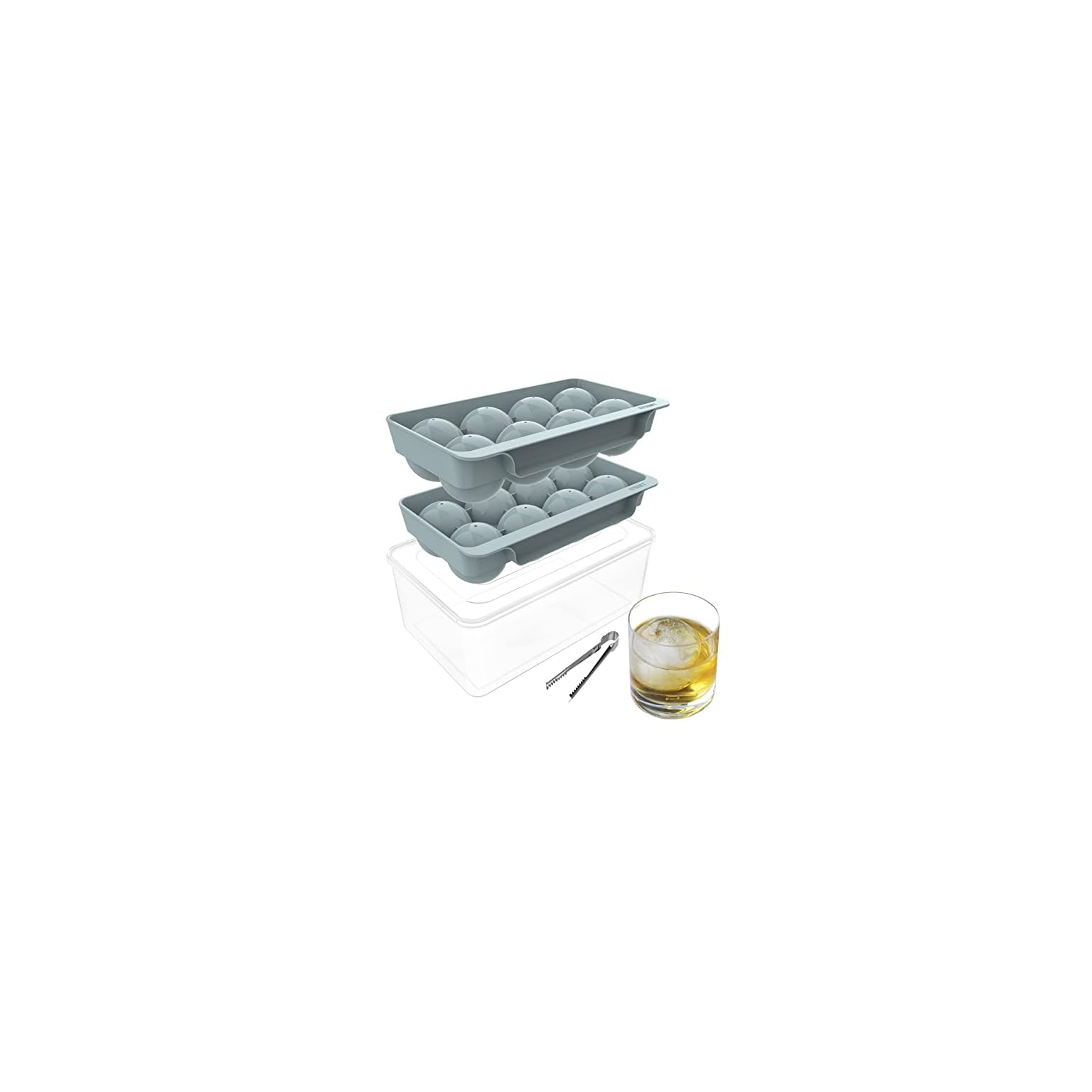 Burfocus Ice Cube Tray with Lid and Bin, Ice Trays Ice Maker for