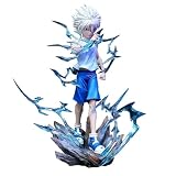 Huawealthy Killua Zoldyck Figura de acción de batalla de pie anime 23 cm modelo estatua de PVC para escritorio, decoración de cumpleaños, adorno coleccionable, modelo de regalo para fans