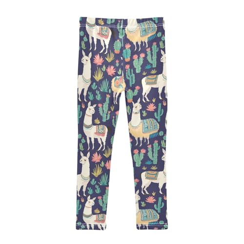 Wusikd Llamas Girls' Leggings Toddler Doodles Cacti Kids Yoga Pants Dance Active Tights 4T2