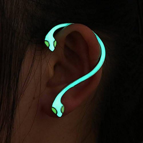 Nice Moment Punk Style Glow In Dark Earrings Animal Fluorescent Ear Cuff Luminous Ear Wrap (Snake)