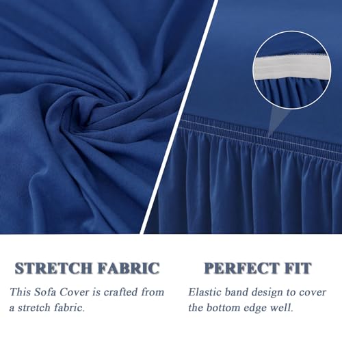 Treer Ethnic Style Sofa Cover with Skirt, Sofa Slipcovers 1/2/3/4 Seater Stretch Sofa Slipcover Universal Anti Slip Couch Cover, Easy Fit Furniture Protector (Simple Style,3 Seater) - Image 5