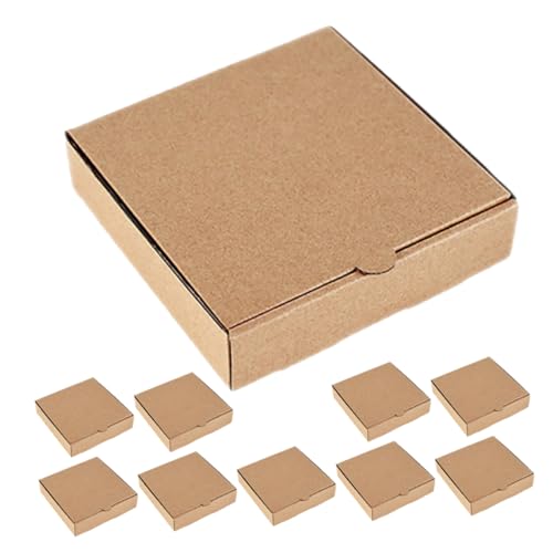 CHILDWEET Boxes Mini Pizza Box Pizza Carrier Pizza Container Pizza Takeout Containers Pizza Prep Containers Pizza Party Favors Pizza Storage Containers Pizza Storage Case Light Brown Paper
