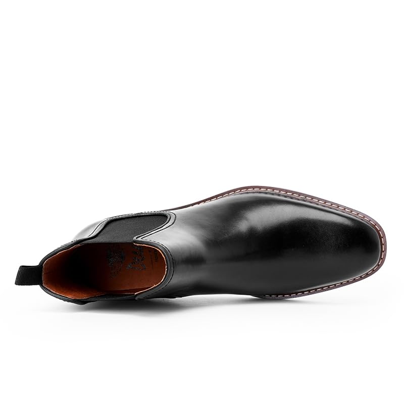 Image of DESAI Men's Chelsea Boots, Handmade Genuine Leather Dress Shoes, Slip On Formal Footwear Booties