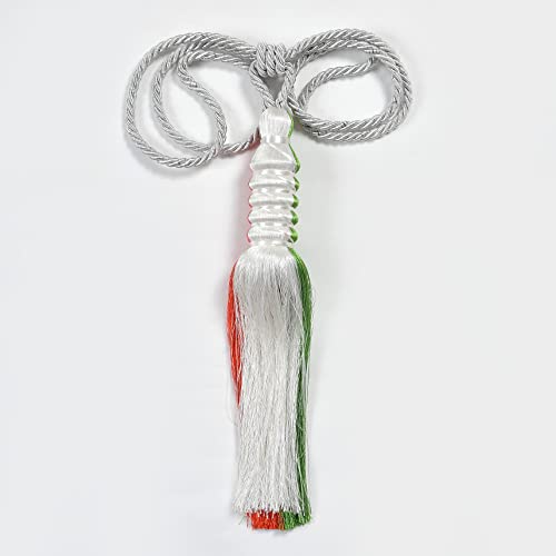 Image of Yarnis Polyester Rope Tiebacks /Tassels for Living Room Door & Window Curtains Decoration, Tricolour, 8 Piece