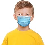 Kids Face Mask 50 Pcs Disposable 3 Ply Safety Face Mask-with Nanofiber Filter Lining-Ages 4-12 Children Face Mask