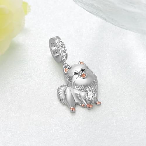 Pomeranian Charm 925 Sterling Silver Pomeranian Gifts Dog Jewelry Gifts for Women Dog Lovers2