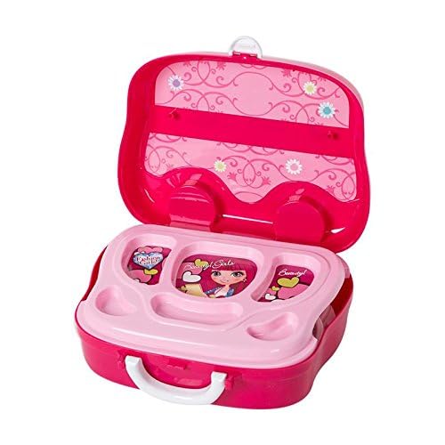 TRIBBO Beauty Makeup Pretend Play Toy Set for Girl with Makeup Accessories and Carry Suitcase,Plastic,Multi Color(Pack of 19 pcs) 1