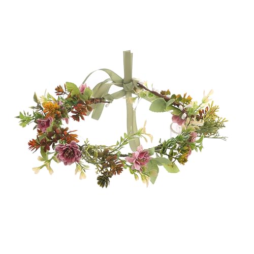 Xinyanmy Blumenkranz Haare Blumenkrone für Mädchen Frauen Künstliche Blumen Krone Blumenstirnband Haar Blumenkranz Haarband Mit Band für Party Festival Hochzeit Zeremonie
