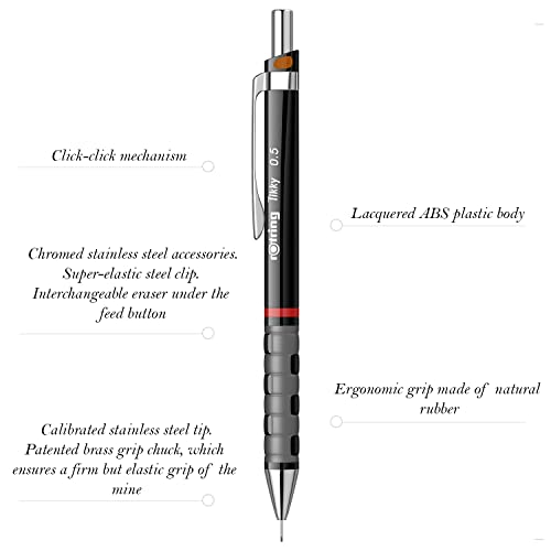 Image of Rotring 0.5 mm Mechanical Pencil Black Tikky