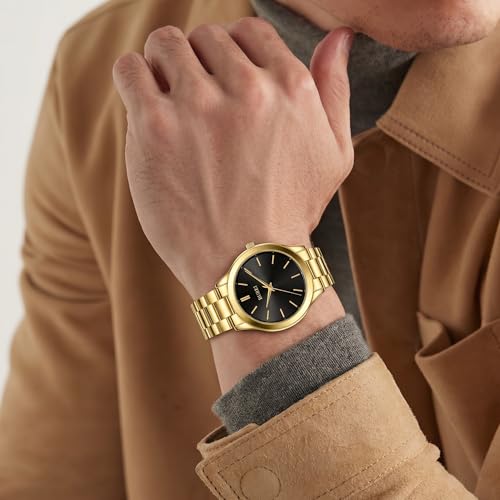 Image of BUREI Men's Wrist Watch, Analog Stainless Steel Dress Waterproof Quartz Watch for Men with Japanese Movement,Refined Gifts for Men, Boyfriend, Husband, Dad