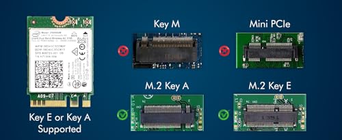 Image of Legacy M.2 Wi-Fi Adapter for Intel 3165 Wireless-AC | 433Mbps WiFi with Bluetooth 4.0 | 2.4GHz & 5GHz Network Card | Works with Intel, AMD, Linux & Windows | 3165NGW Wireless Adapter
