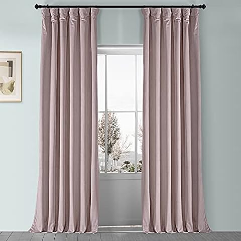 HPD Half Price Drapes Heritage Plush Velvet Curtain, Ballet Pink, 50 X 96 Cover